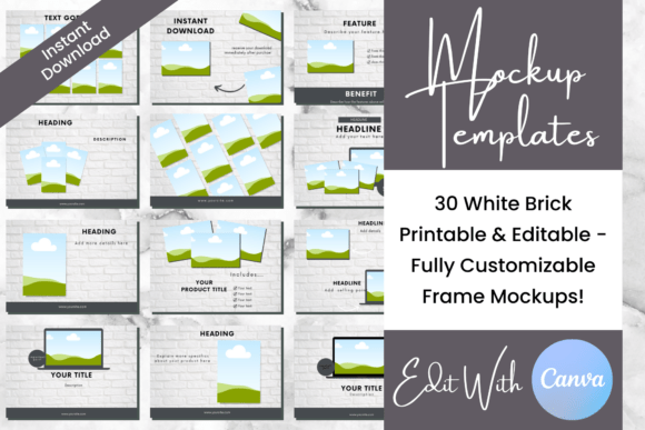 Download 30 White Brick Digital Mockup Templates - Mockup Collection