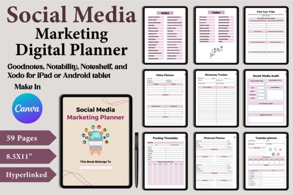 Download Digital Social Media Marketing Planner - Social media marketing Collection
