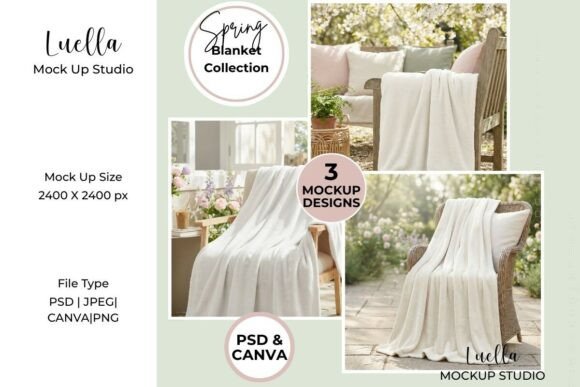 Download 3 Fleece Blanket Mockup Bundle Outdoor - Mockup Collection