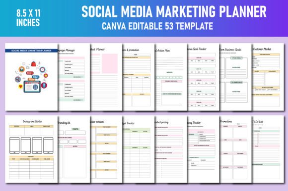 Download Social Media Marketing Planner Canva KDP - Social media marketing Collection