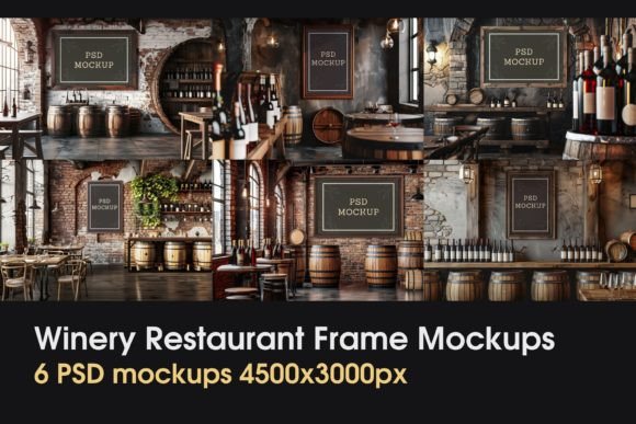 Download Wine Restaurant Interior Frame Mockups - Mockup Collection