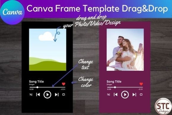 Download Music Player Canva Frame Template Mockup - Mockup Collection