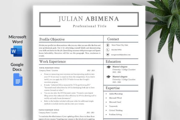 Download Simple Resume Template/ CV - Simple Collection