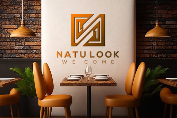 Download Logo Mockup on Restaurant Interor - Mockup Collection